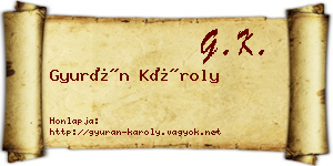 Gyurán Károly névjegykártya