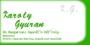 karoly gyuran business card